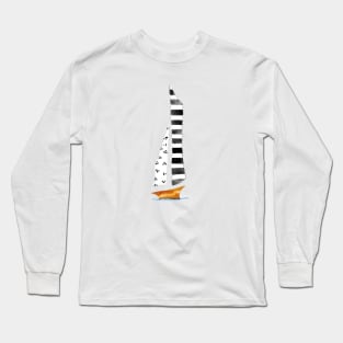 Sailing Boat BW- Full Size Image Long Sleeve T-Shirt